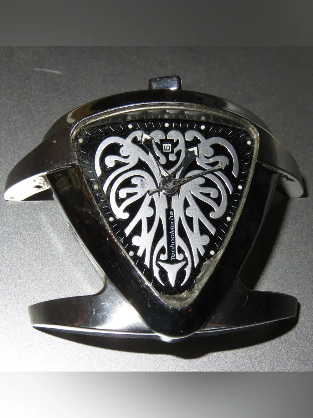 TechnoMarine Maori Rare Tribal Triangle 39mm Case Swiss Watch No Crystal New Bat